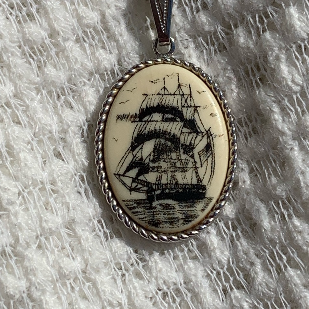 Long Silver Vintage Pendant Necklace